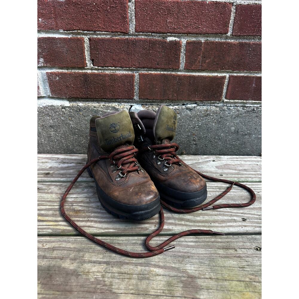 Timberland Kids Leather Waterproof Hiking Boots Size 6.5M Brown